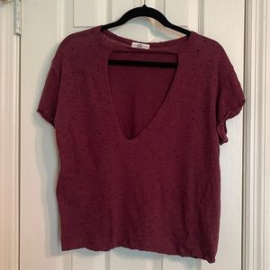 Distressed low cut tee